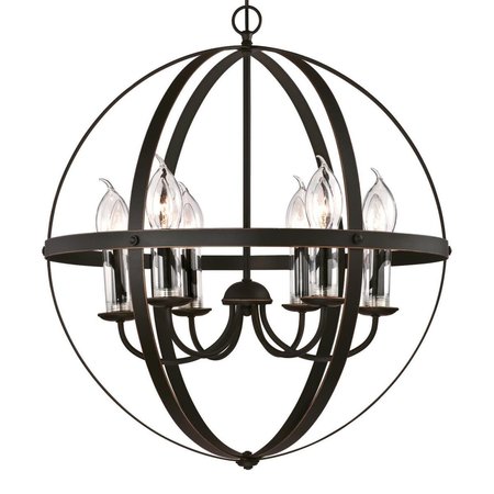 Westinghouse Chandelier Outdoor 40W 6-Light Stella Mira ORB Hghlghts Clear Glass 6339000